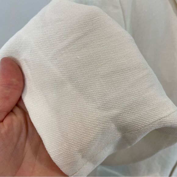 ZARA White 100% cotton Jacket lose fit Two Button Blazer - Picture 4 of 11